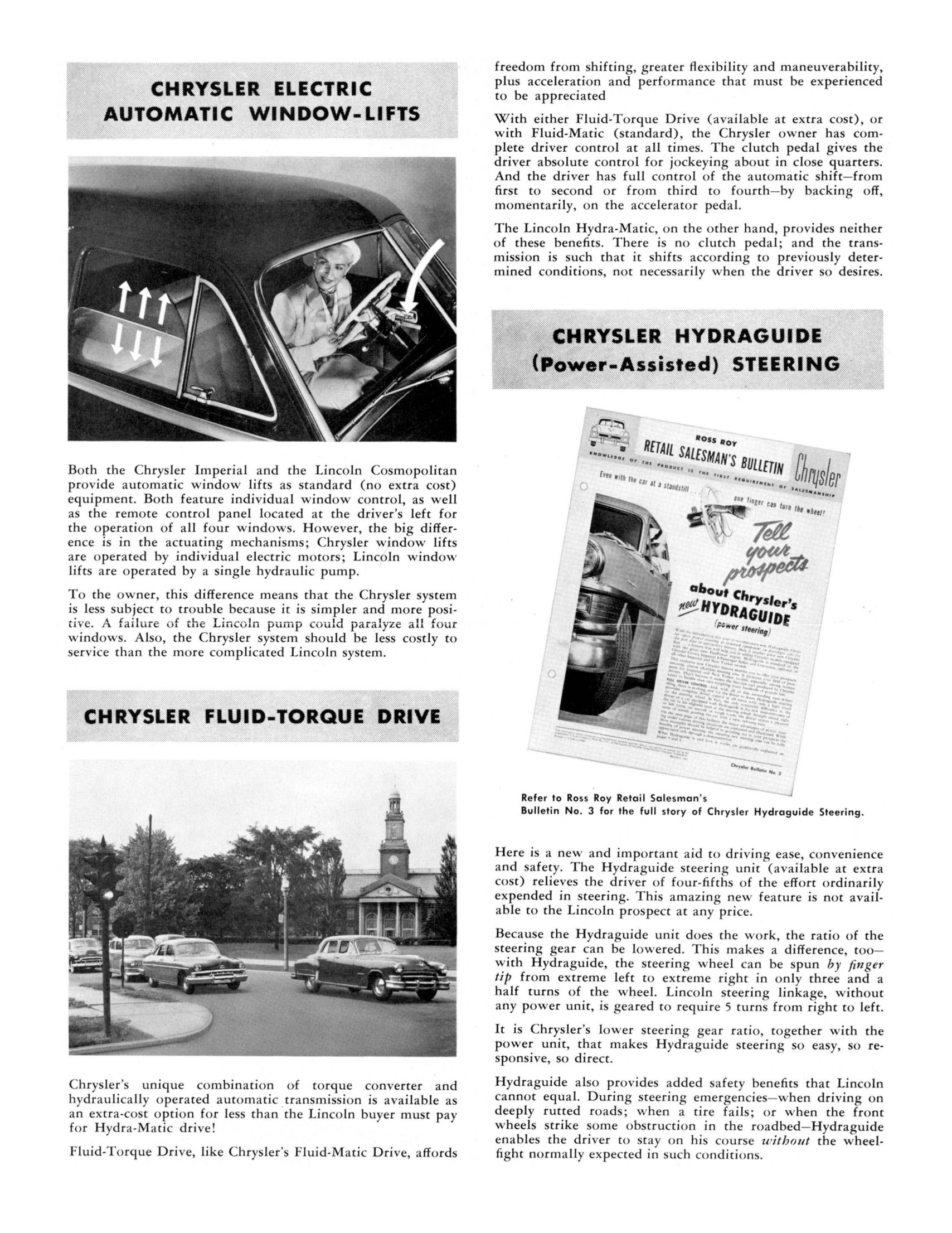 1951 Chrysler Imperial vs Lincoln Brochure Page 4